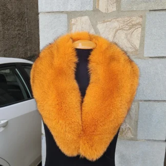 Real Fox Fur Collar in orange color