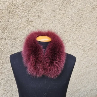 Real Fox Fur Collar in bordo color