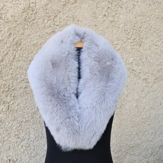 Real Fox Fur Collar in gray color