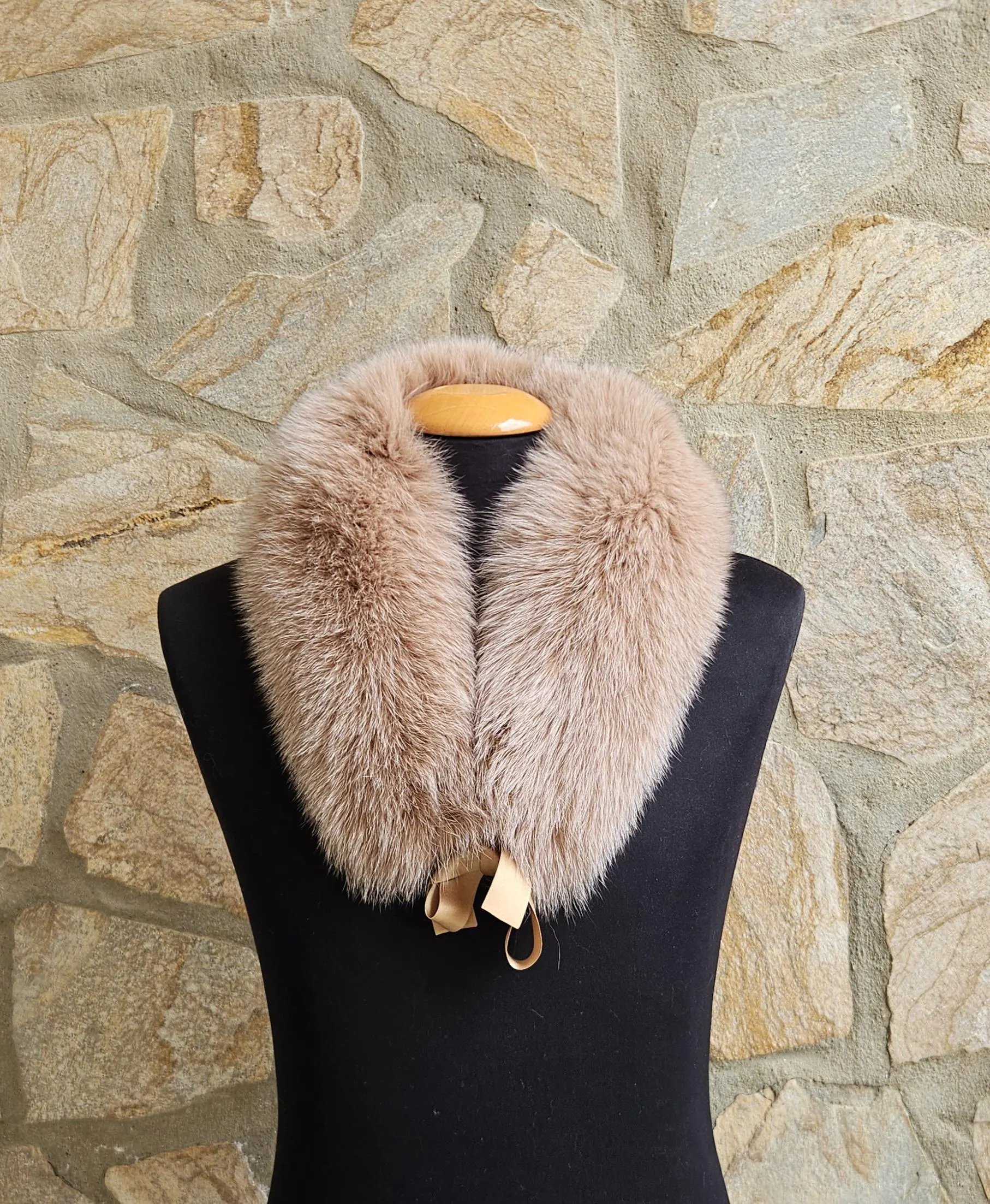 Real Fox Fur Collar with ribbon - Image 2