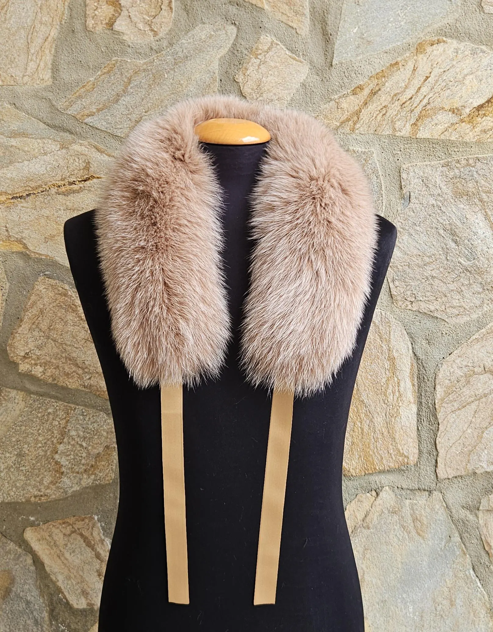 Real Fox Fur Collar with ribbon - Image 4