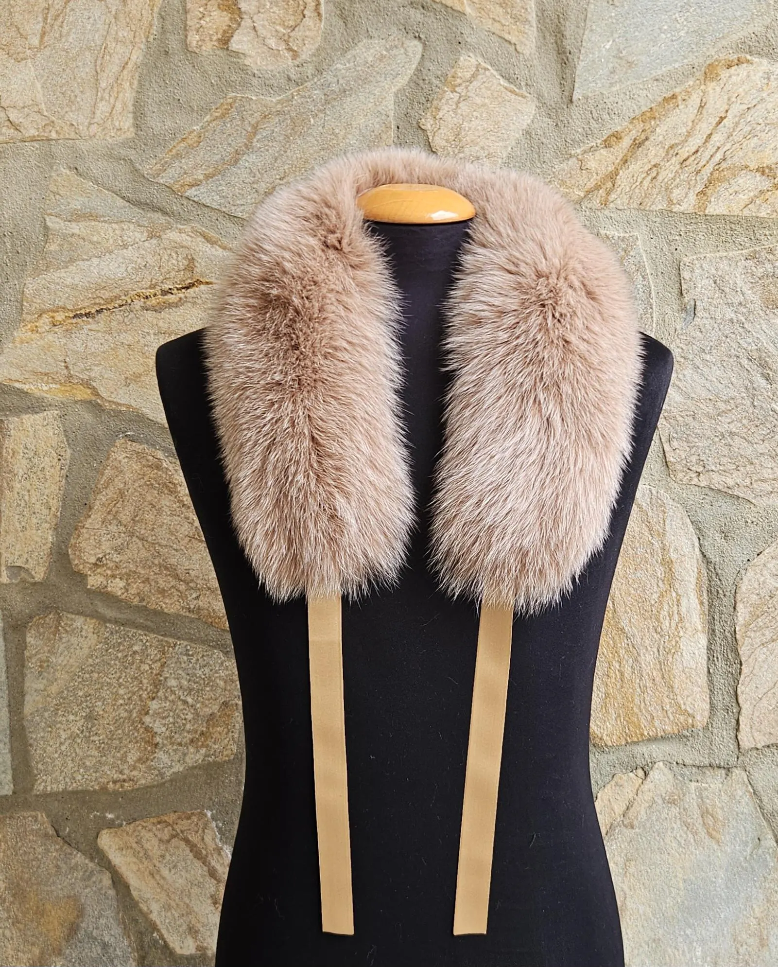 Real Fox Fur Collar with ribbon - Image 3