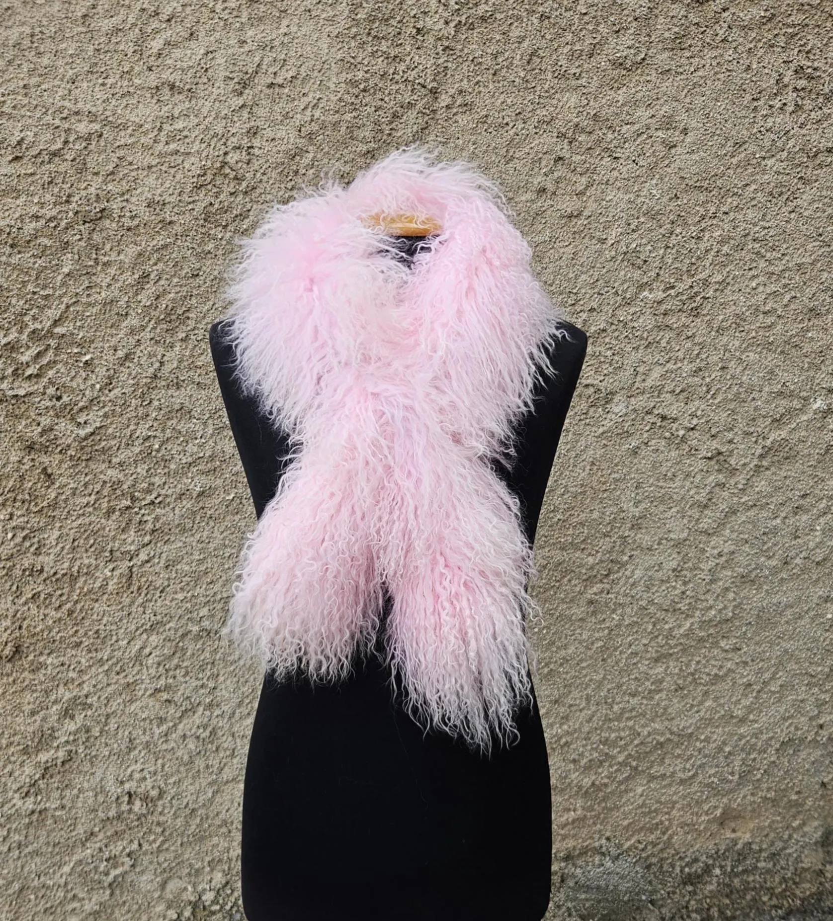 Real Mongolian Sheep Fur Scarf