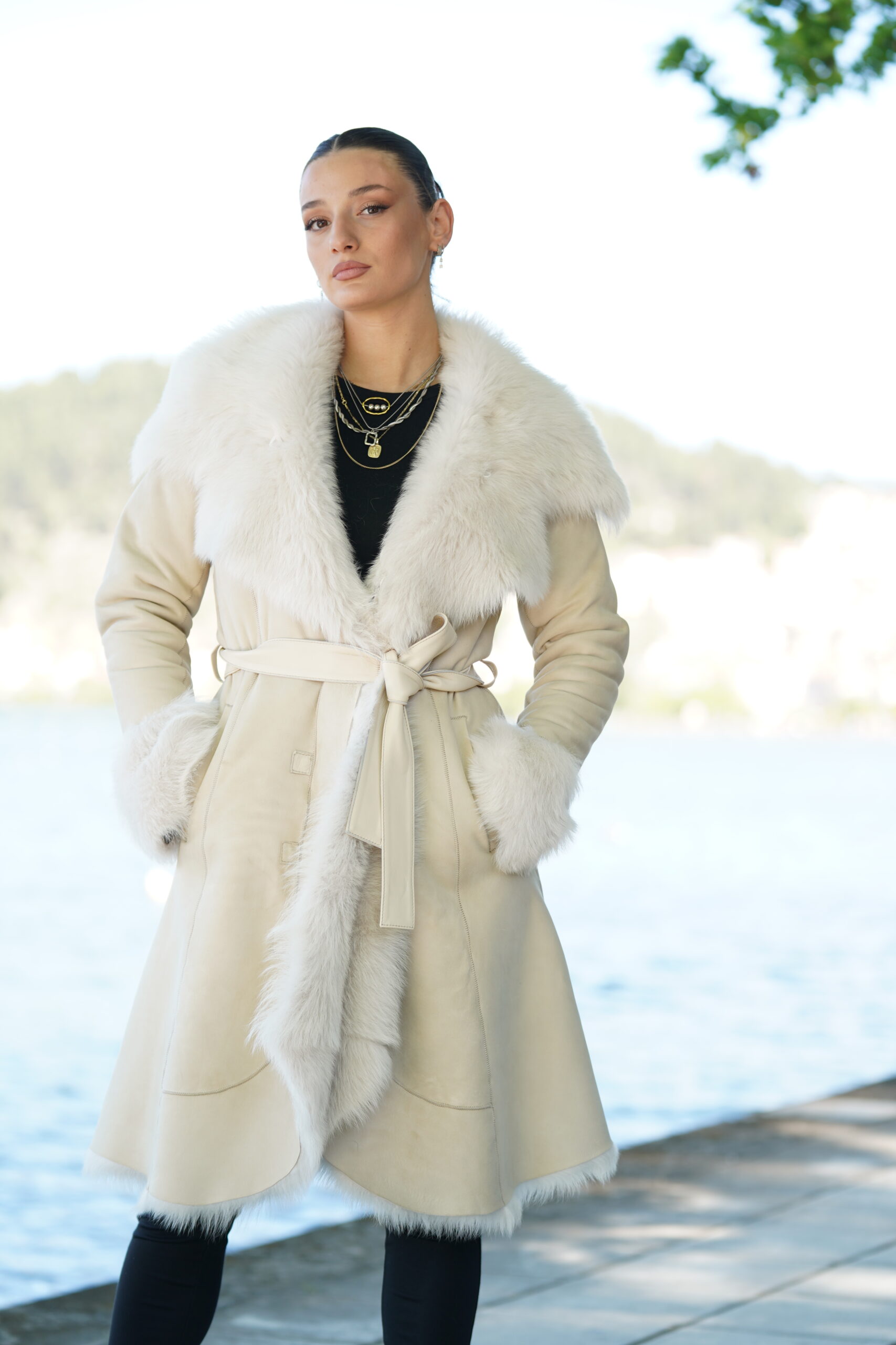 Elevate Your Winter Wardrobe with Real Sheepskin Fur Coat, Women’s Elegant Outerwear - Image 8