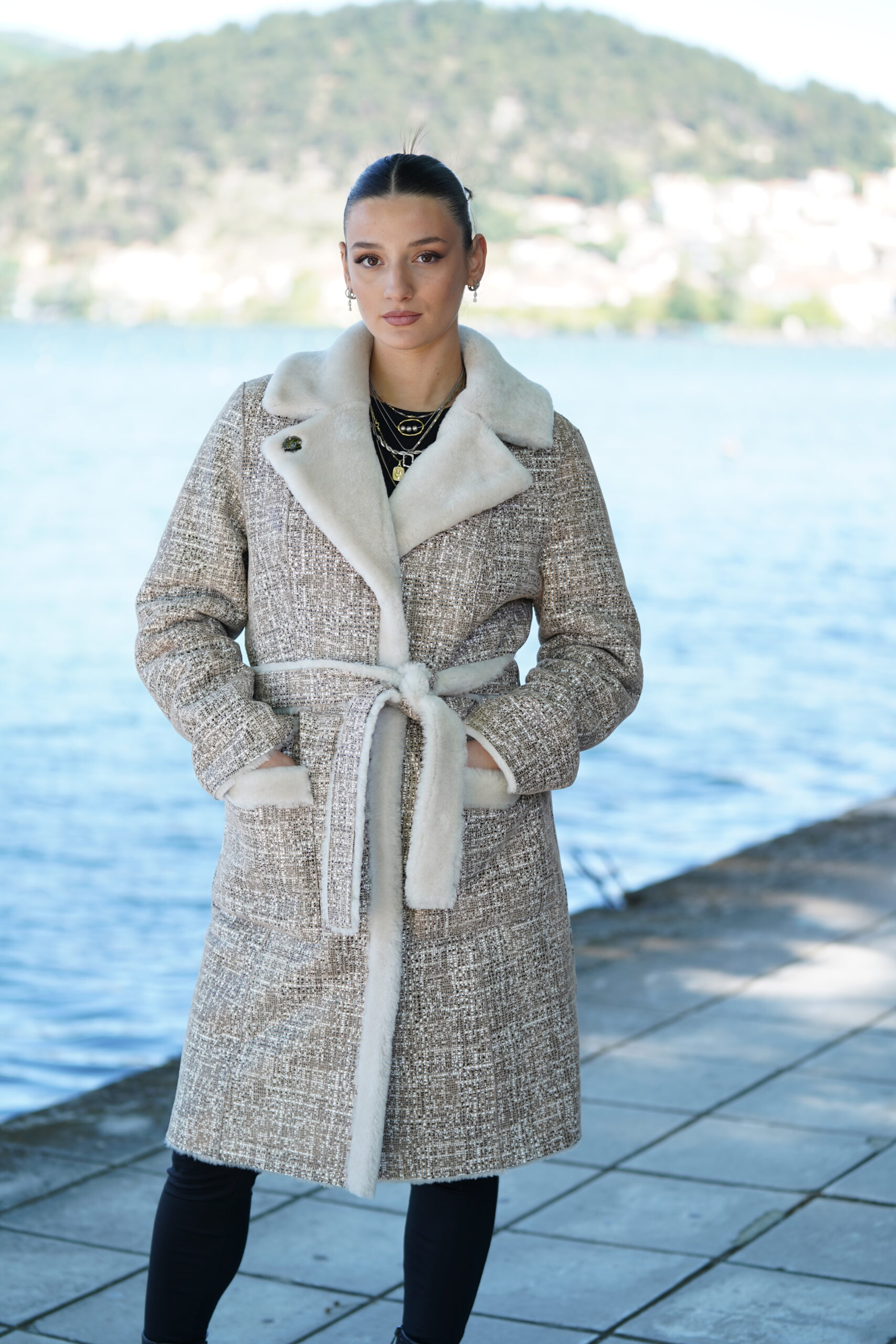 Elevate Your Winter Wardrobe with Real Double Sided Sheepskin Fur Coat, Women’s Elegant Outerwear - Image 9