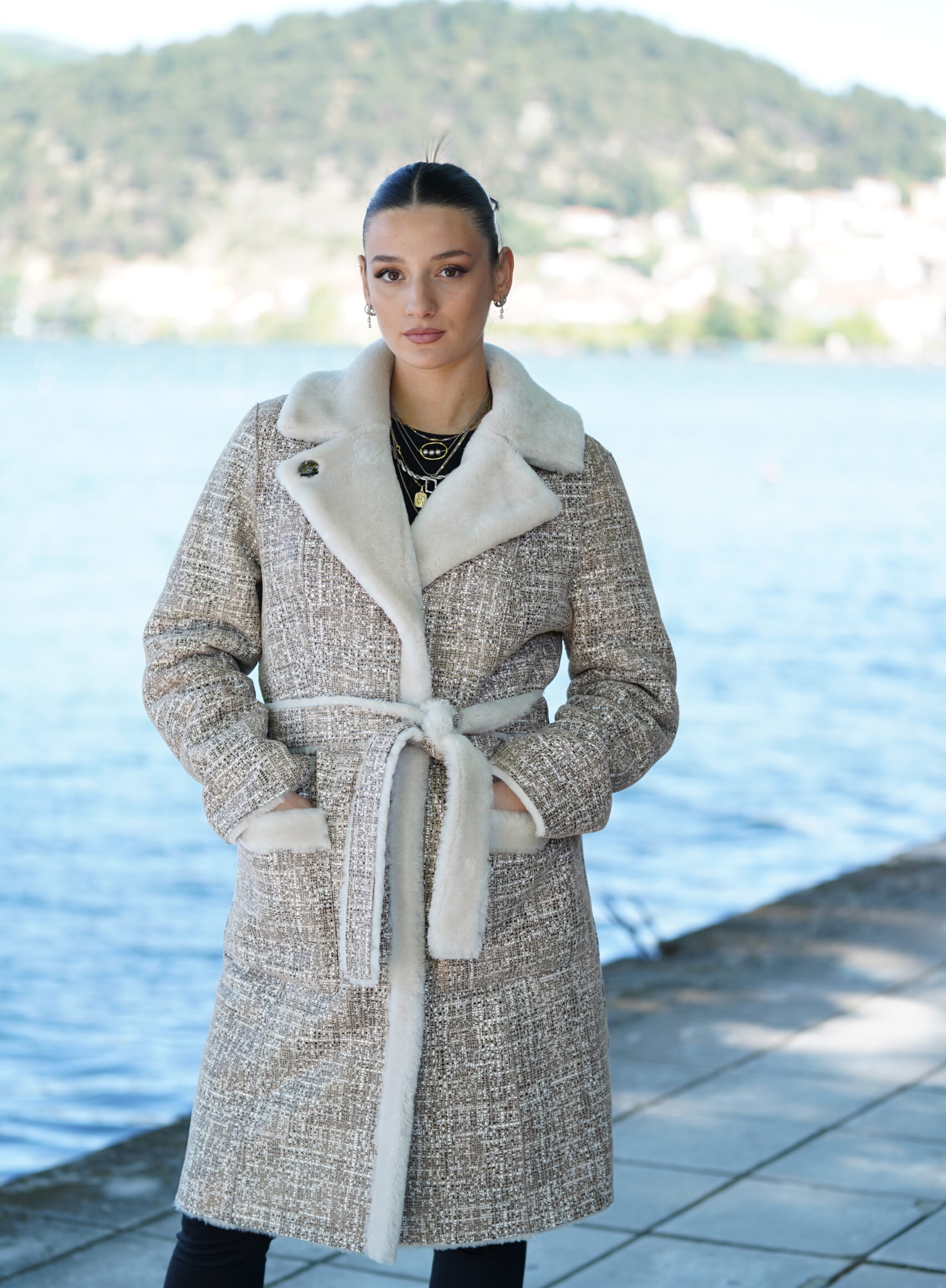 Elevate Your Winter Wardrobe with Real Double Sided Sheepskin Fur Coat, Women’s Elegant Outerwear