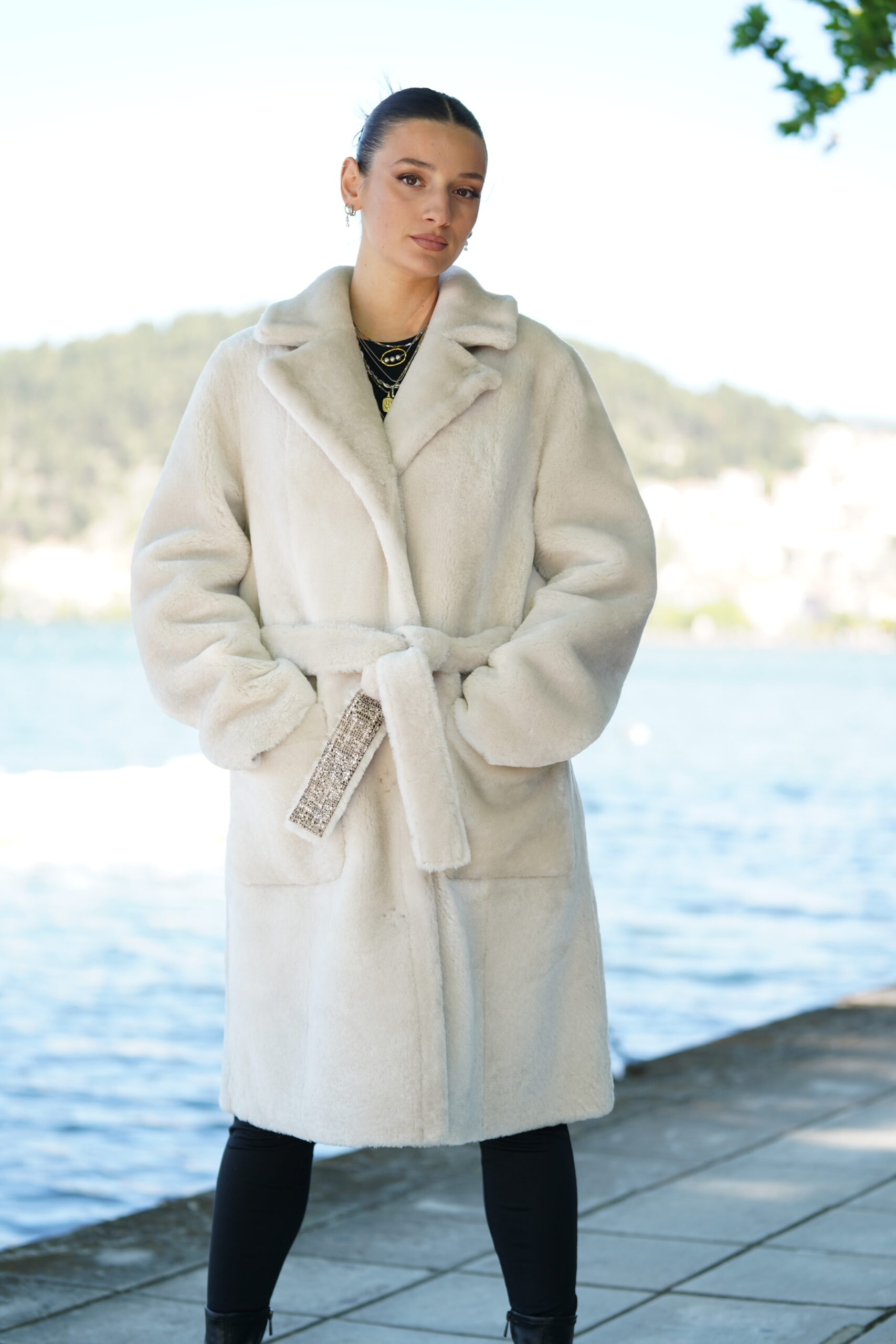 Elevate Your Winter Wardrobe with Real Double Sided Sheepskin Fur Coat, Women’s Elegant Outerwear - Image 10