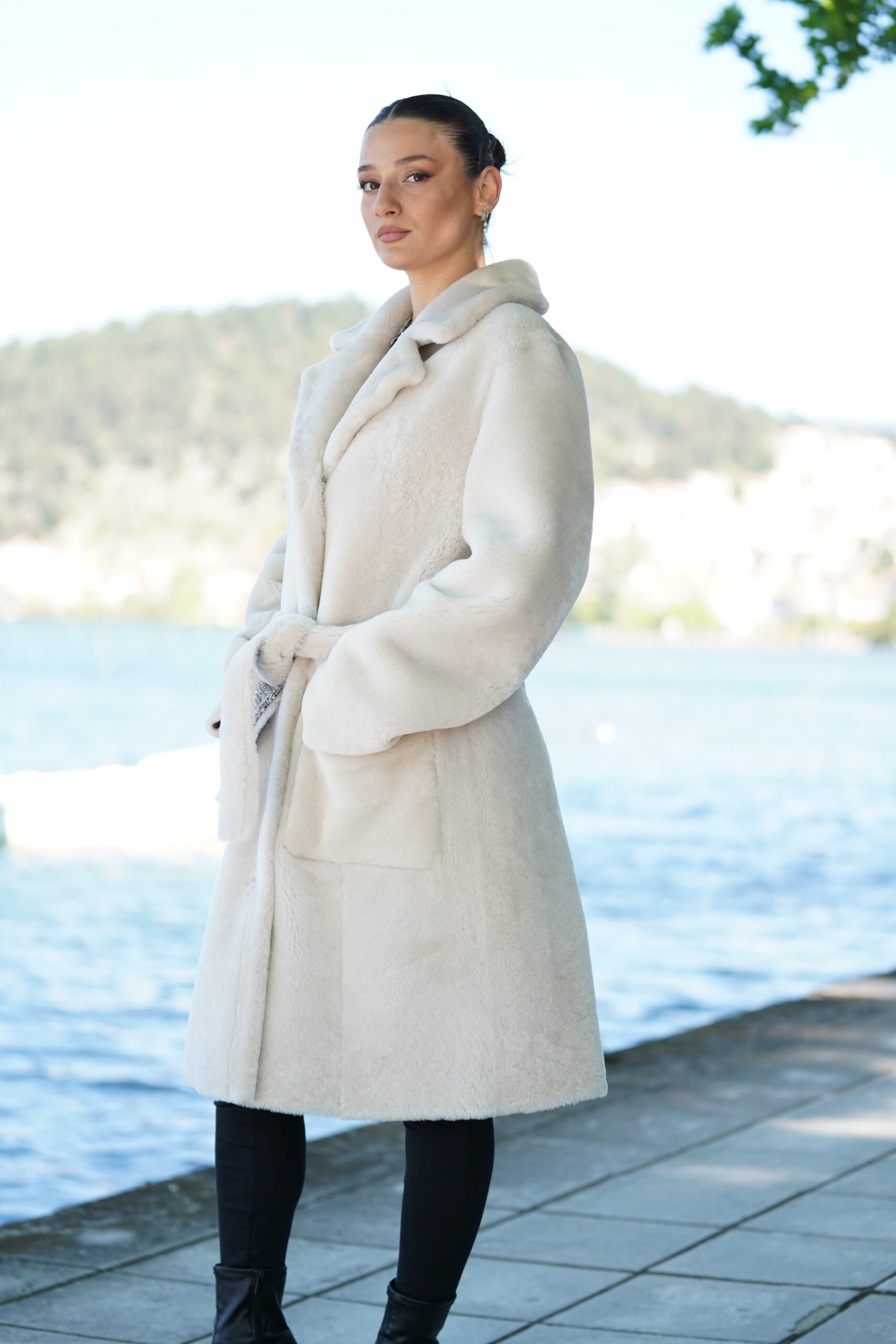 Elevate Your Winter Wardrobe with Real Double Sided Sheepskin Fur Coat, Women’s Elegant Outerwear - Image 11