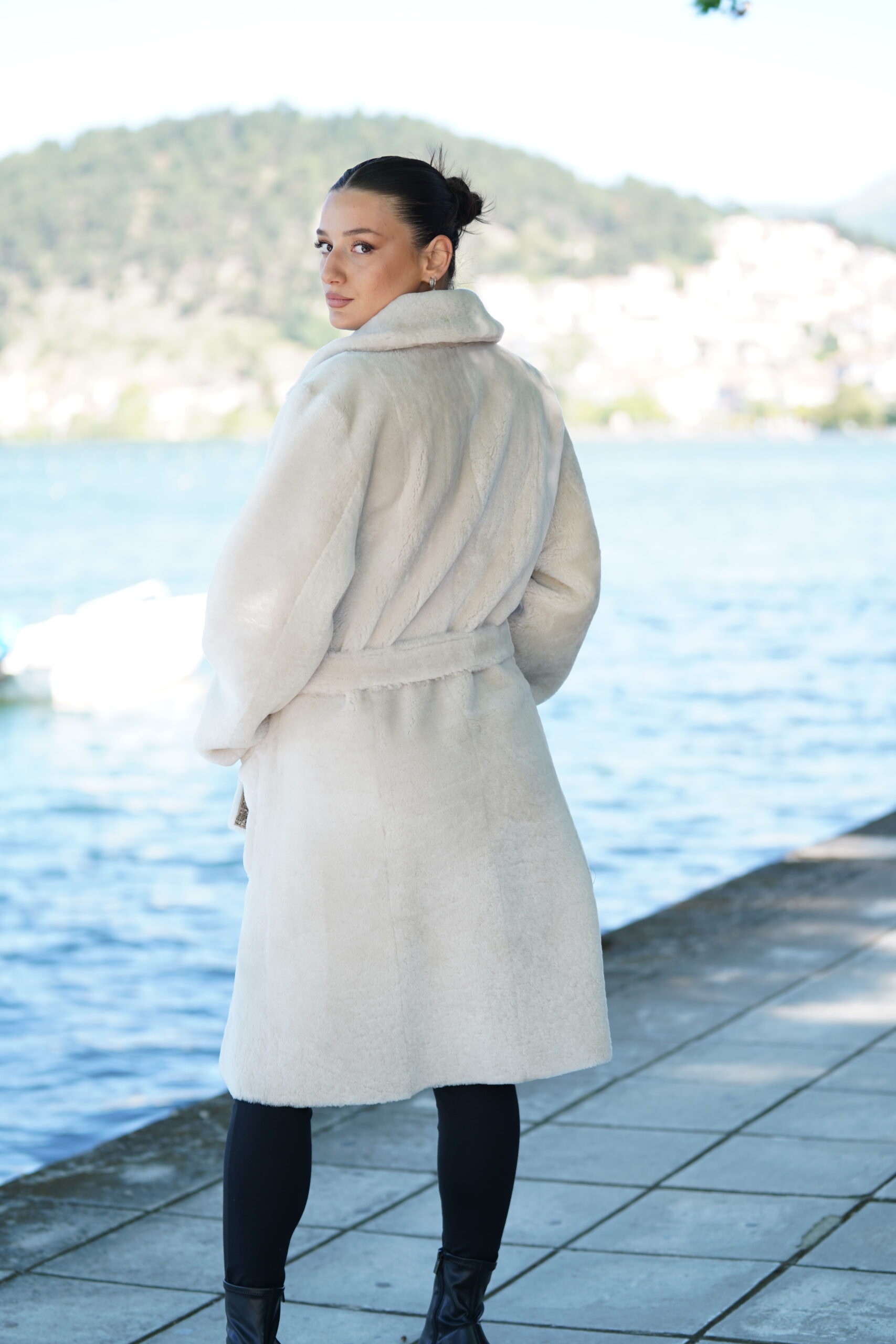 Elevate Your Winter Wardrobe with Real Double Sided Sheepskin Fur Coat, Women’s Elegant Outerwear - Image 12