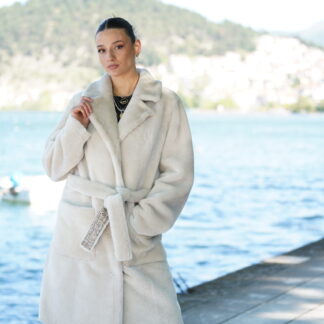Elevate Your Winter Wardrobe with Real Double Sided Sheepskin Fur Coat, Women’s Elegant Outerwear