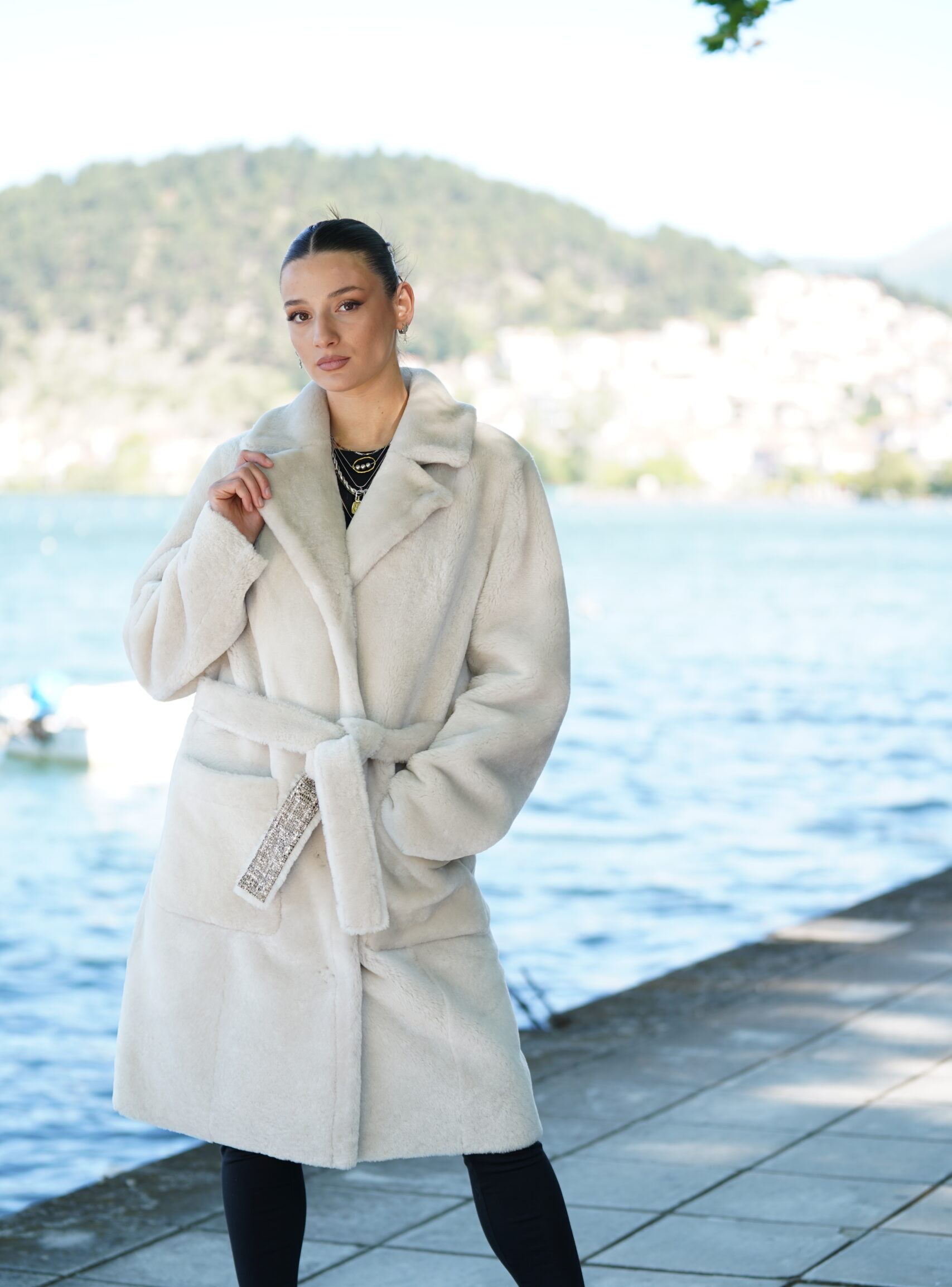 Elevate Your Winter Wardrobe with Real Double Sided Sheepskin Fur Coat, Women’s Elegant Outerwear - Image 9