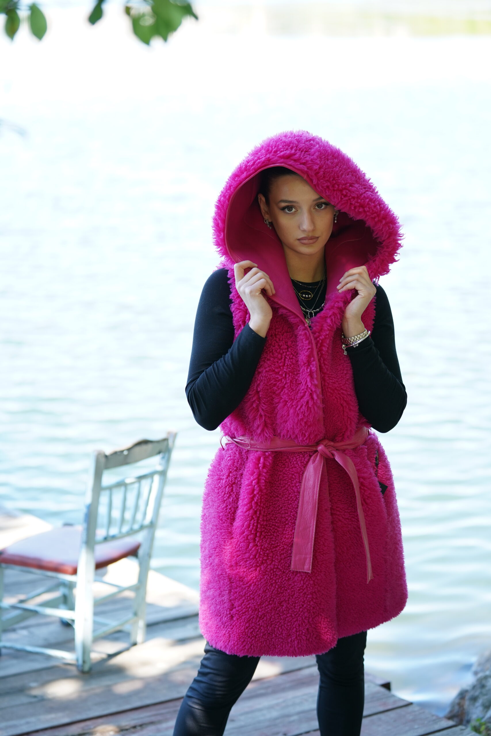 Elevate Your Winter Wardrobe with Real Double Sided Sheepskin Fur Fest, Women’s Elegant Outerwear - Image 13