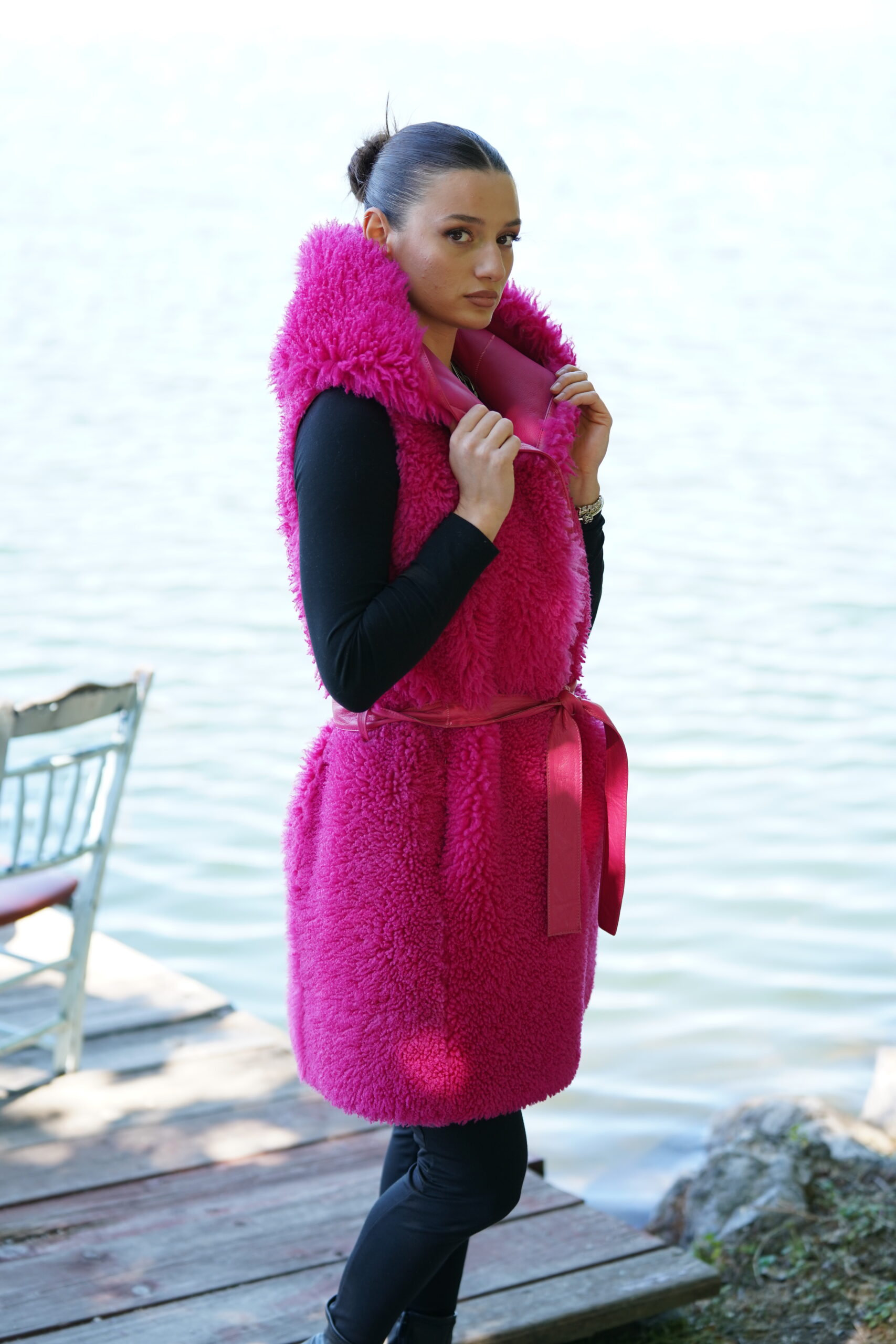 Elevate Your Winter Wardrobe with Real Double Sided Sheepskin Fur Fest, Women’s Elegant Outerwear - Image 12