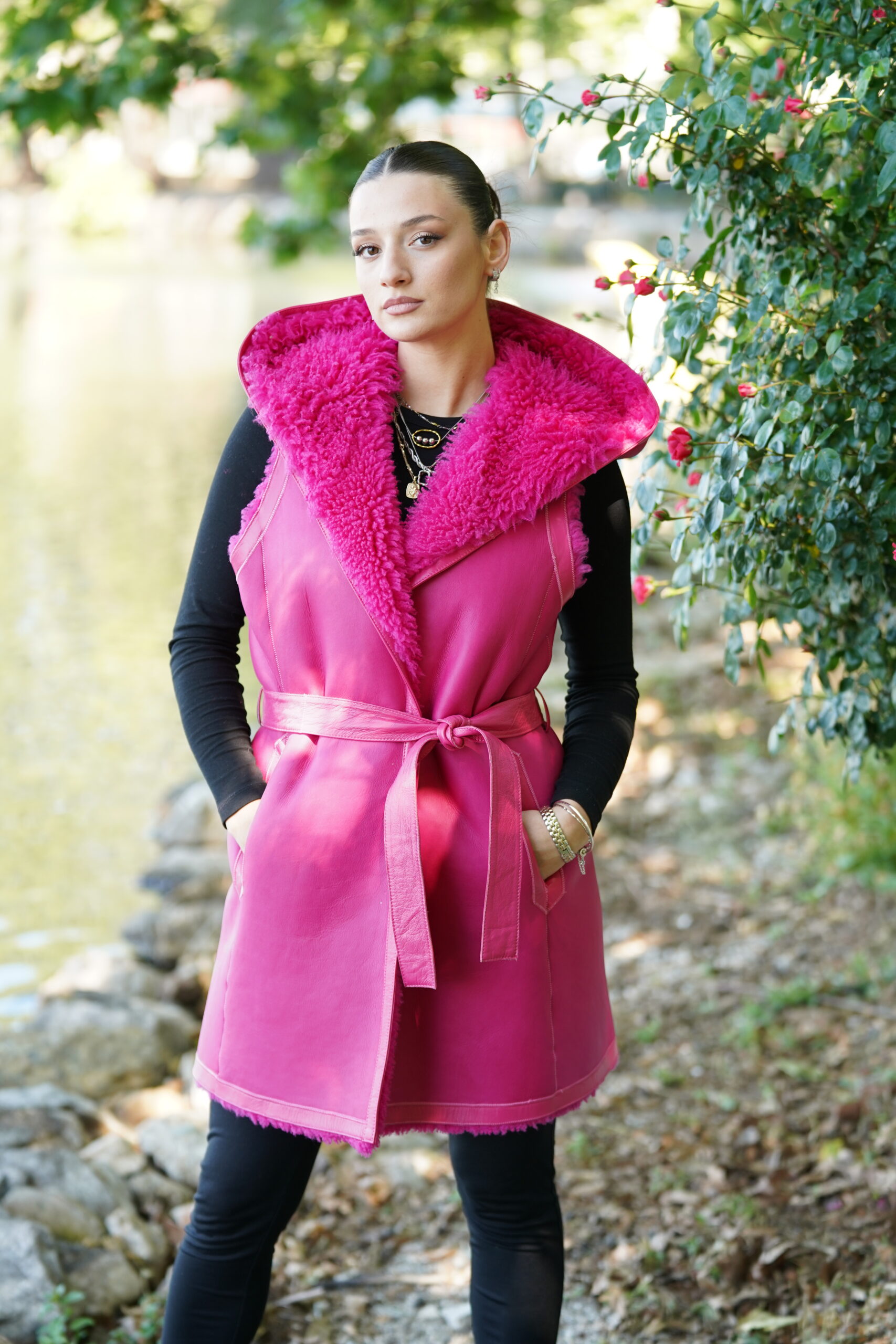 Elevate Your Winter Wardrobe with Real Double Sided Sheepskin Fur Fest, Women’s Elegant Outerwear - Image 4