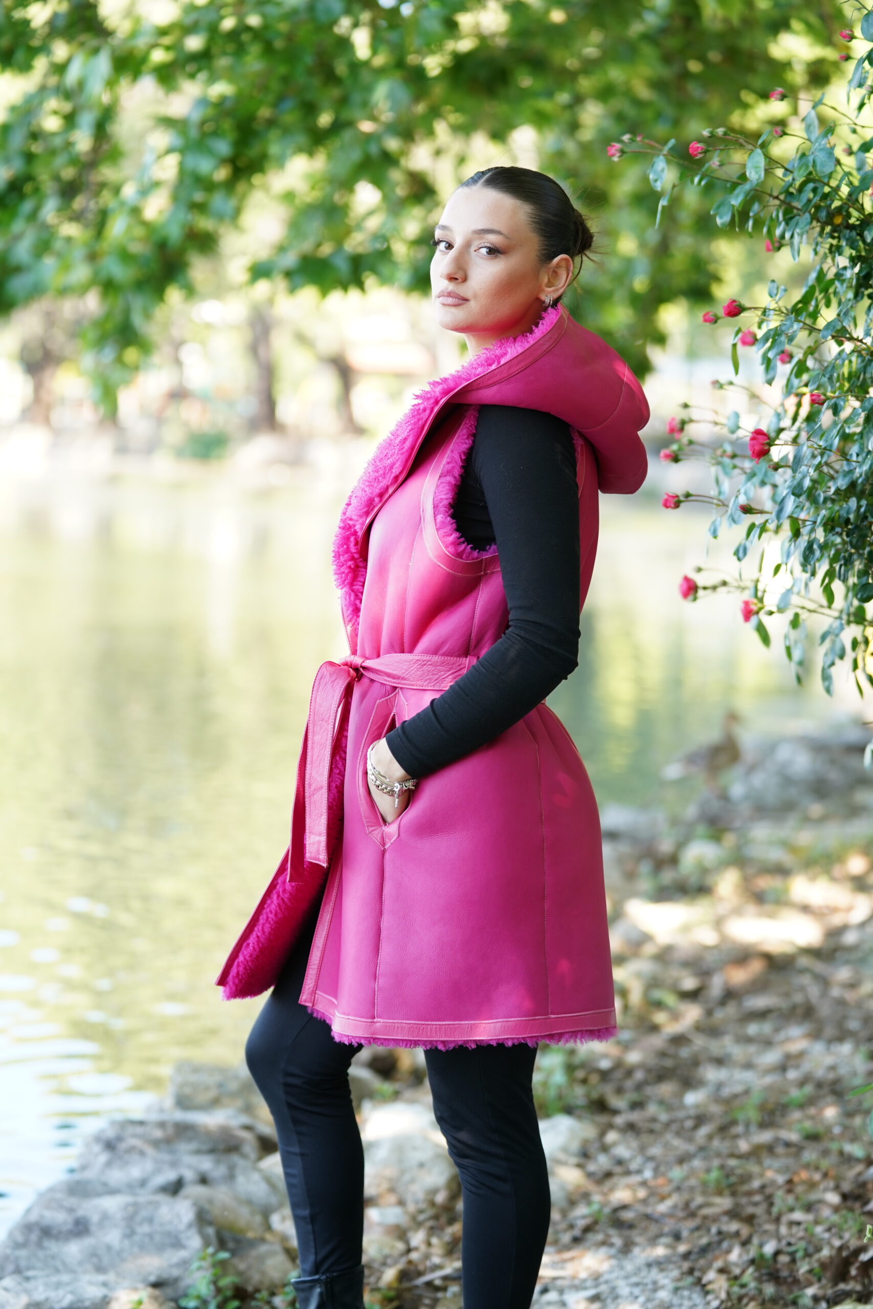 Elevate Your Winter Wardrobe with Real Double Sided Sheepskin Fur Fest, Women’s Elegant Outerwear - Image 5