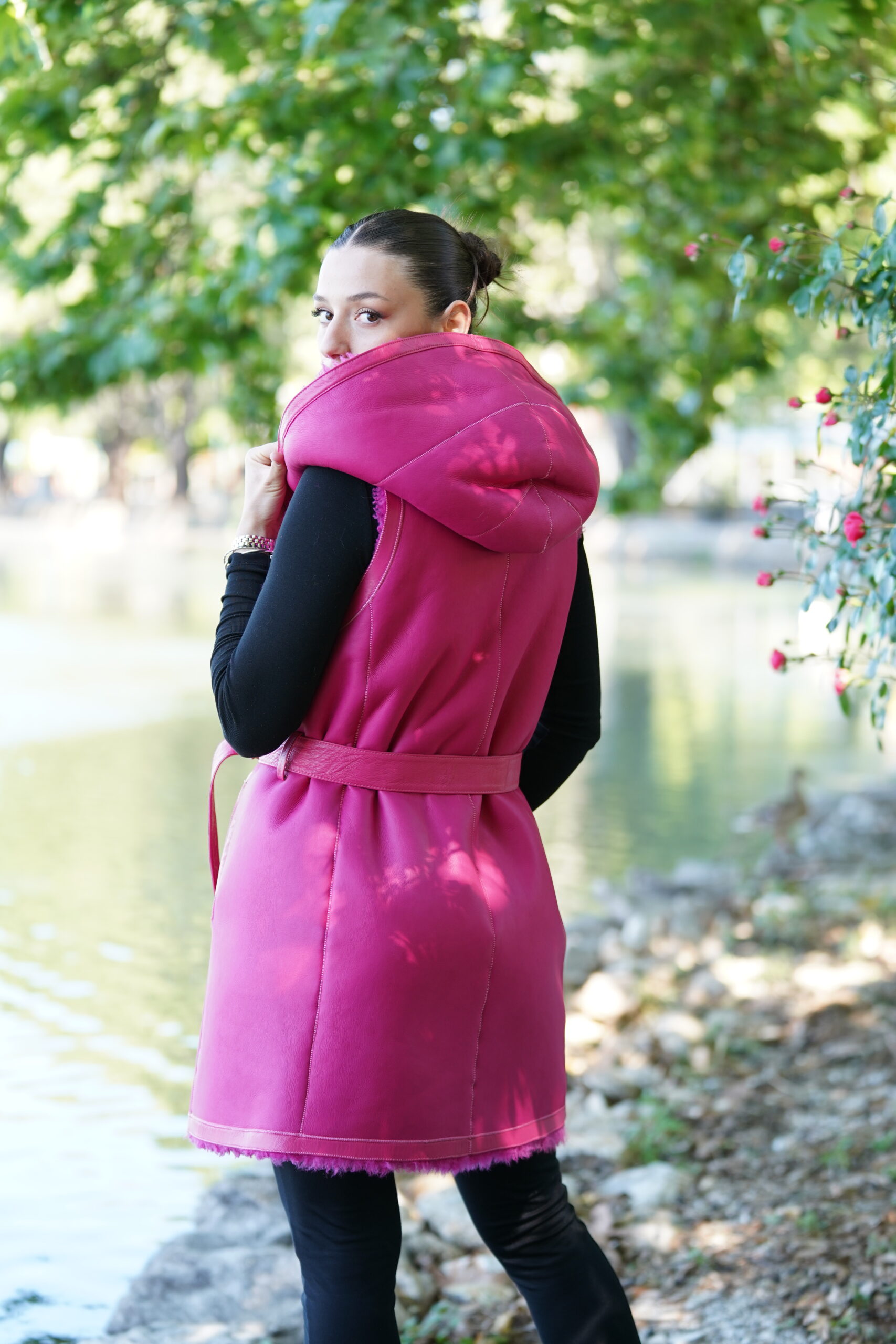 Elevate Your Winter Wardrobe with Real Double Sided Sheepskin Fur Fest, Women’s Elegant Outerwear - Image 6