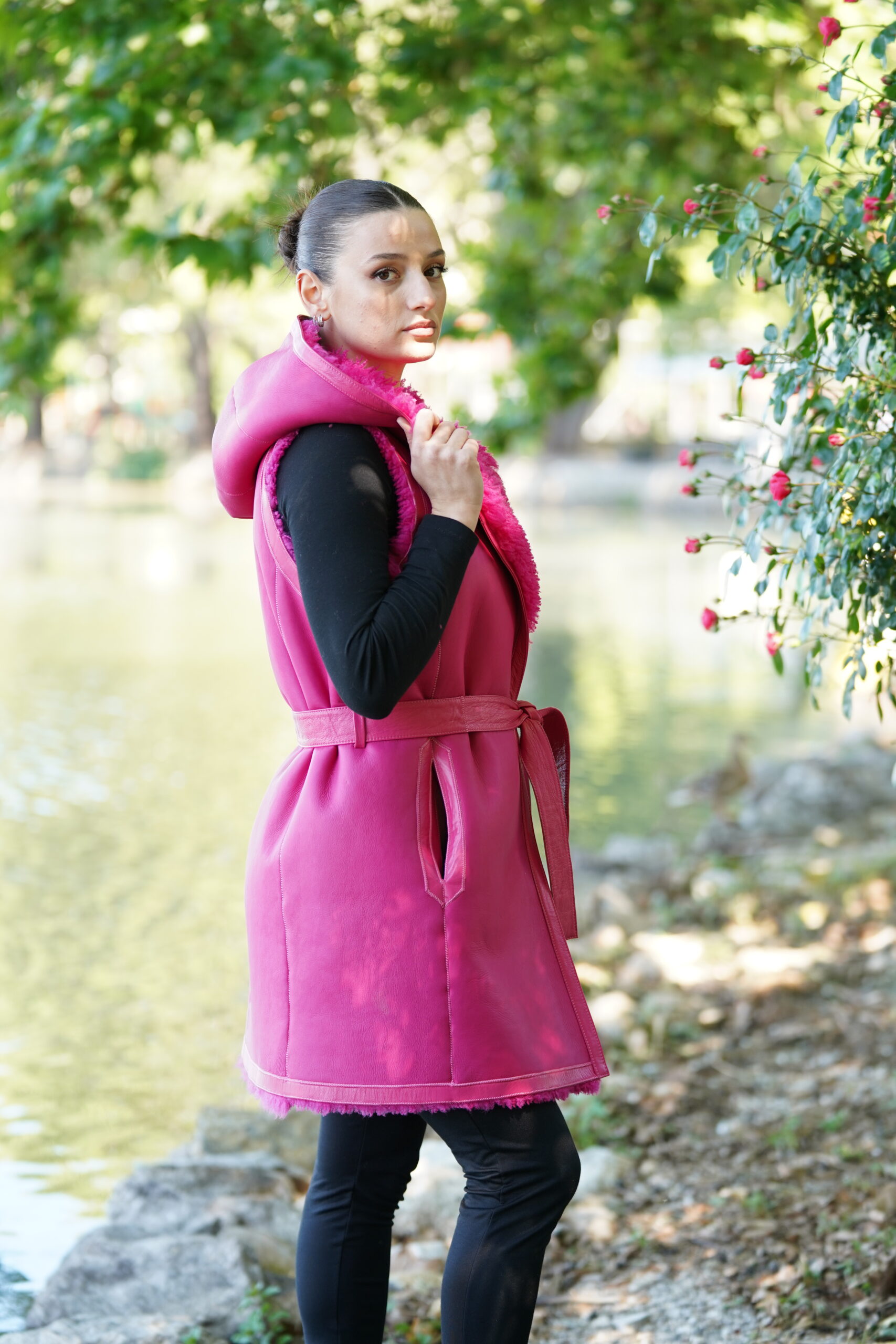 Elevate Your Winter Wardrobe with Real Double Sided Sheepskin Fur Fest, Women’s Elegant Outerwear - Image 8