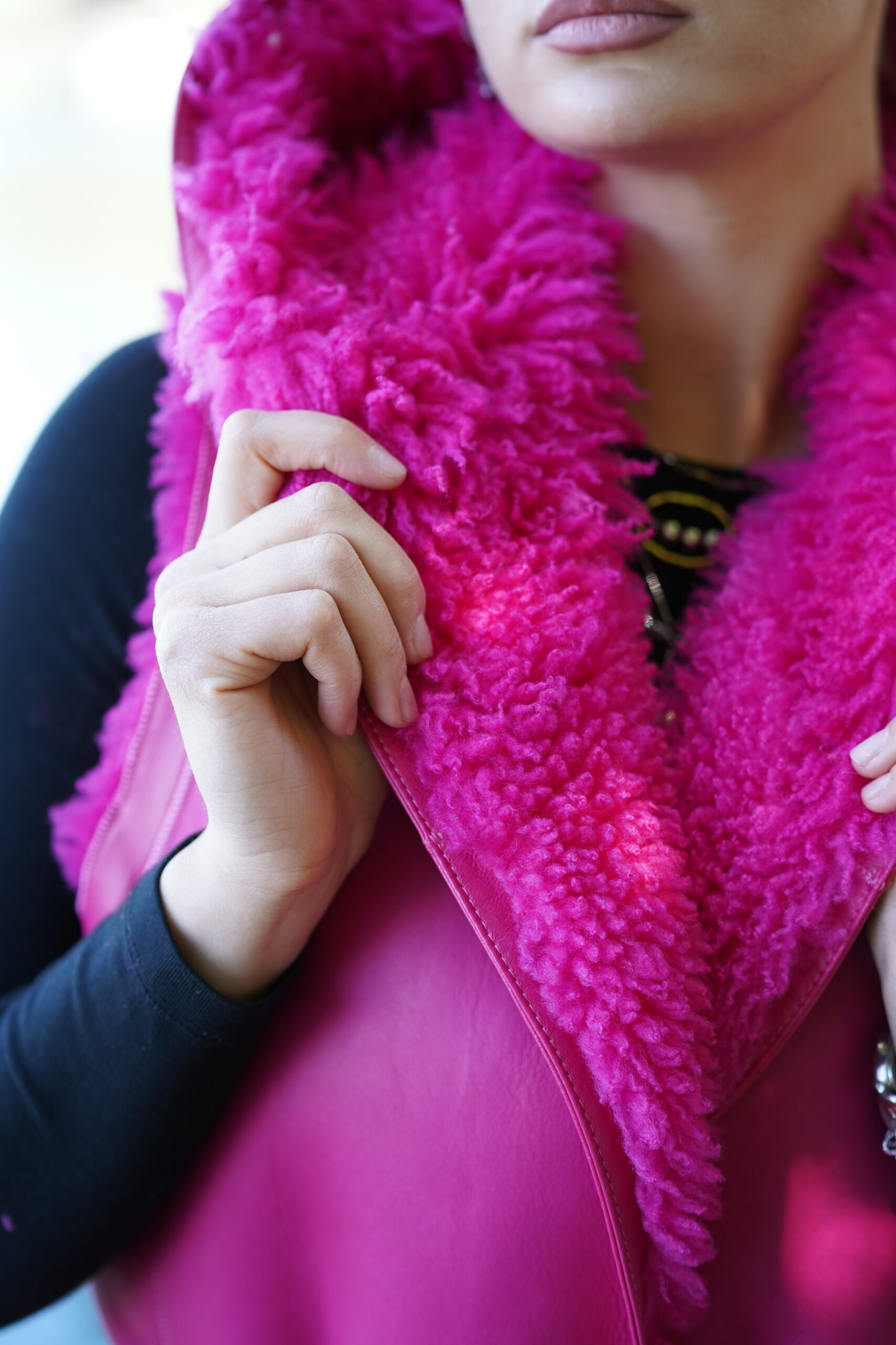 Elevate Your Winter Wardrobe with Real Double Sided Sheepskin Fur Fest, Women’s Elegant Outerwear - Image 10