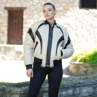 Elevate Your Winter Wardrobe with Real Double Sided Sheepskin Fur Jacket, Women’s Elegant Outerwear