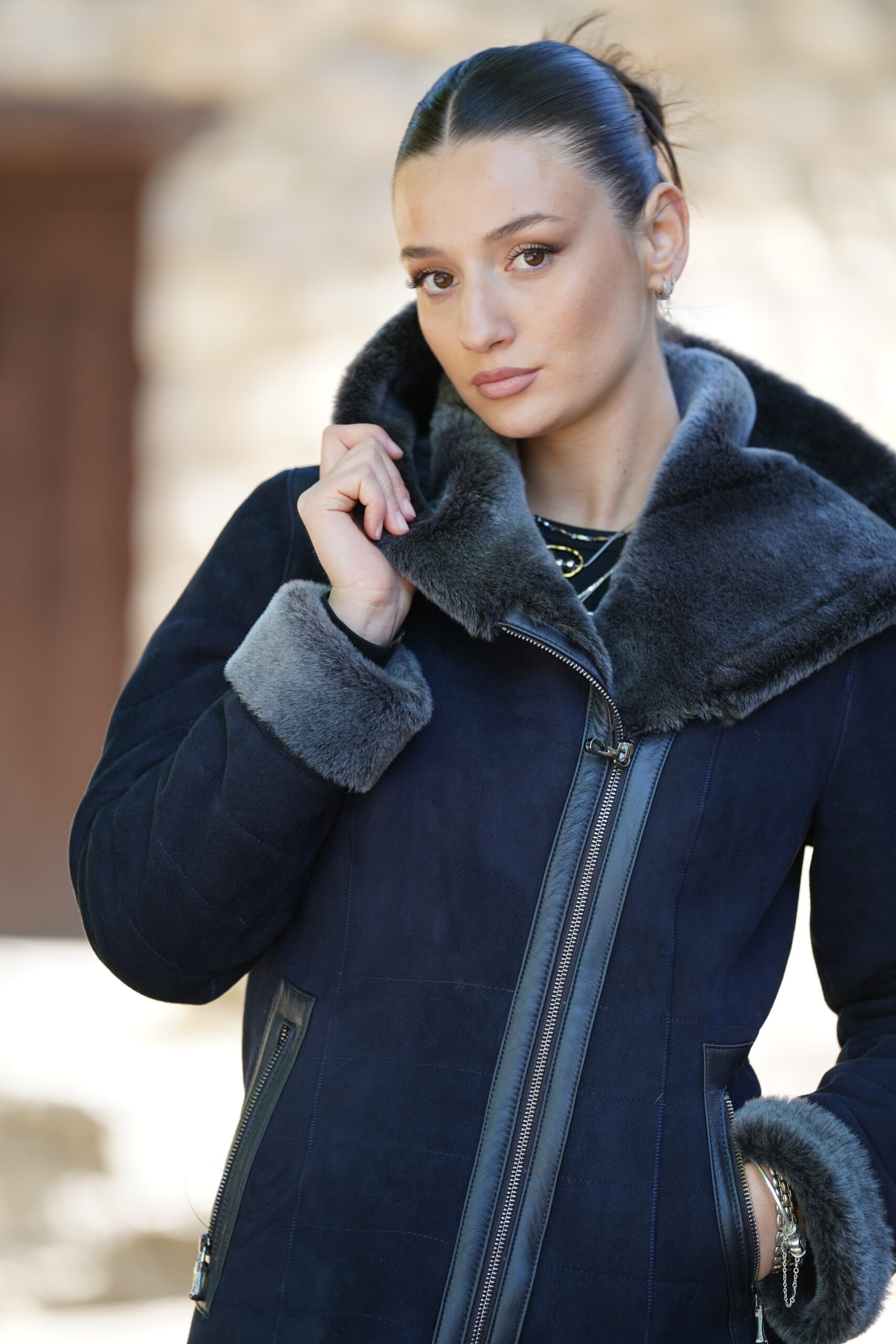 Elevate Your Winter Wardrobe with Real Sheepskin Fur Coat, Women’s Elegant Outerwear - Image 8