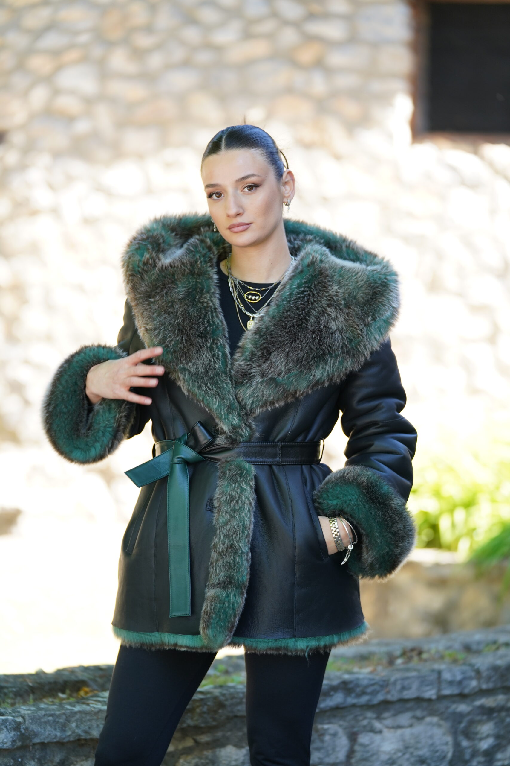 Elevate Your Winter Wardrobe with Real Sheepskin Fur Coat, Women’s Elegant Outerwear - Image 9