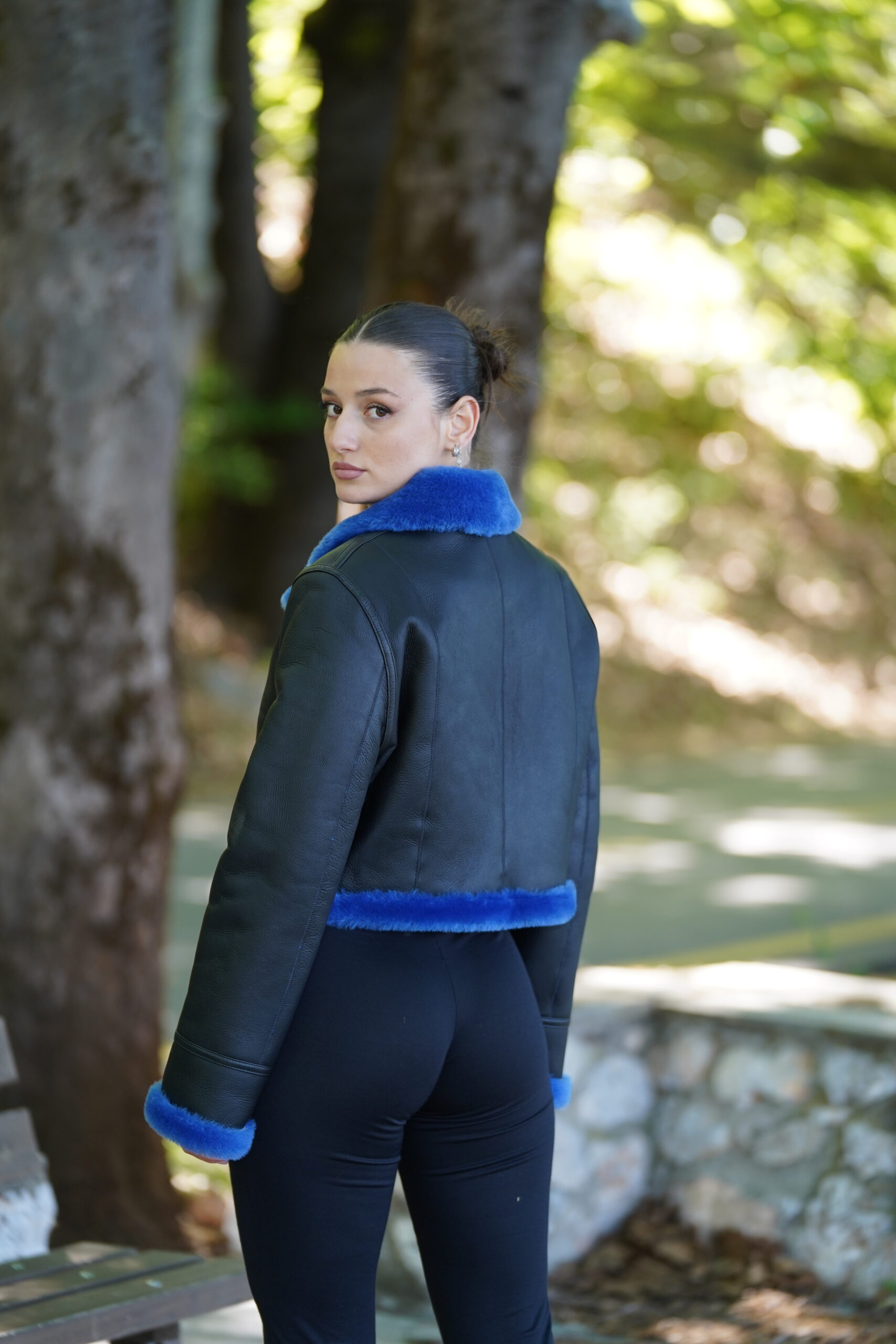 Elevate Your Winter Wardrobe with Real Black Sheepskin Fur Biker Jacket, Women’s Elegant Outerwear - Image 6