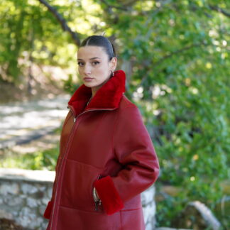Elevate Your Winter Wardrobe with Real Double Sided Sheepskin Fur Coat, Women’s Elegant Outerwear