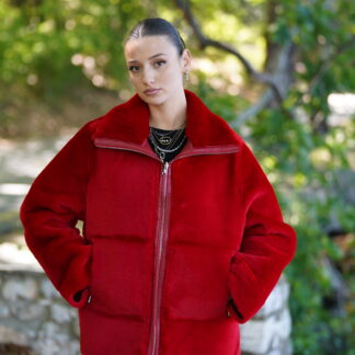 Elevate Your Winter Wardrobe with Real Double Sided Sheepskin Fur Coat, Women’s Elegant Outerwear