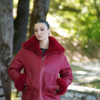 Elevate Your Winter Wardrobe with Real Double Sided Sheepskin Fur Coat, Women’s Elegant Outerwear