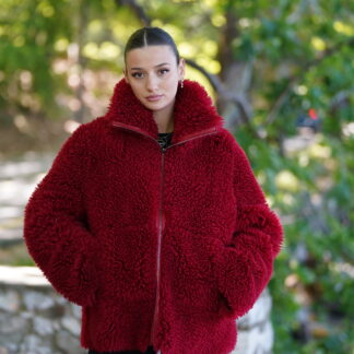Elevate Your Winter Wardrobe with Real Double Sided Sheepskin Fur Coat, Women’s Elegant Outerwear