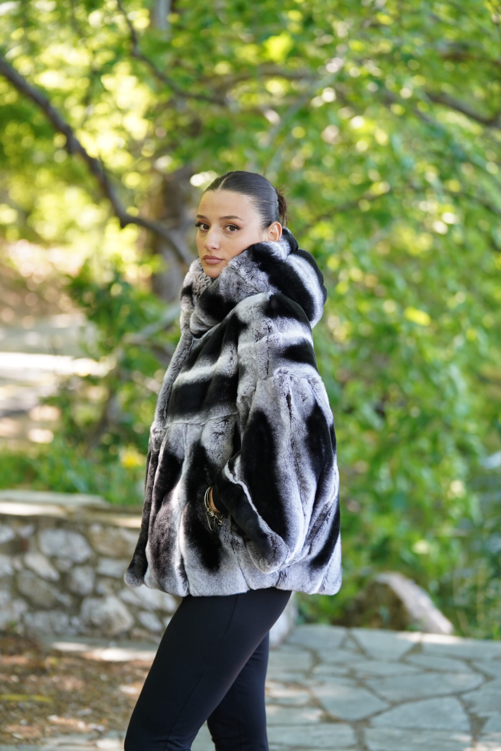 Elevate Your Winter Wardrobe with Real Rex Rabbit Fur Coat, Women’s Elegant Outerwear - Image 4