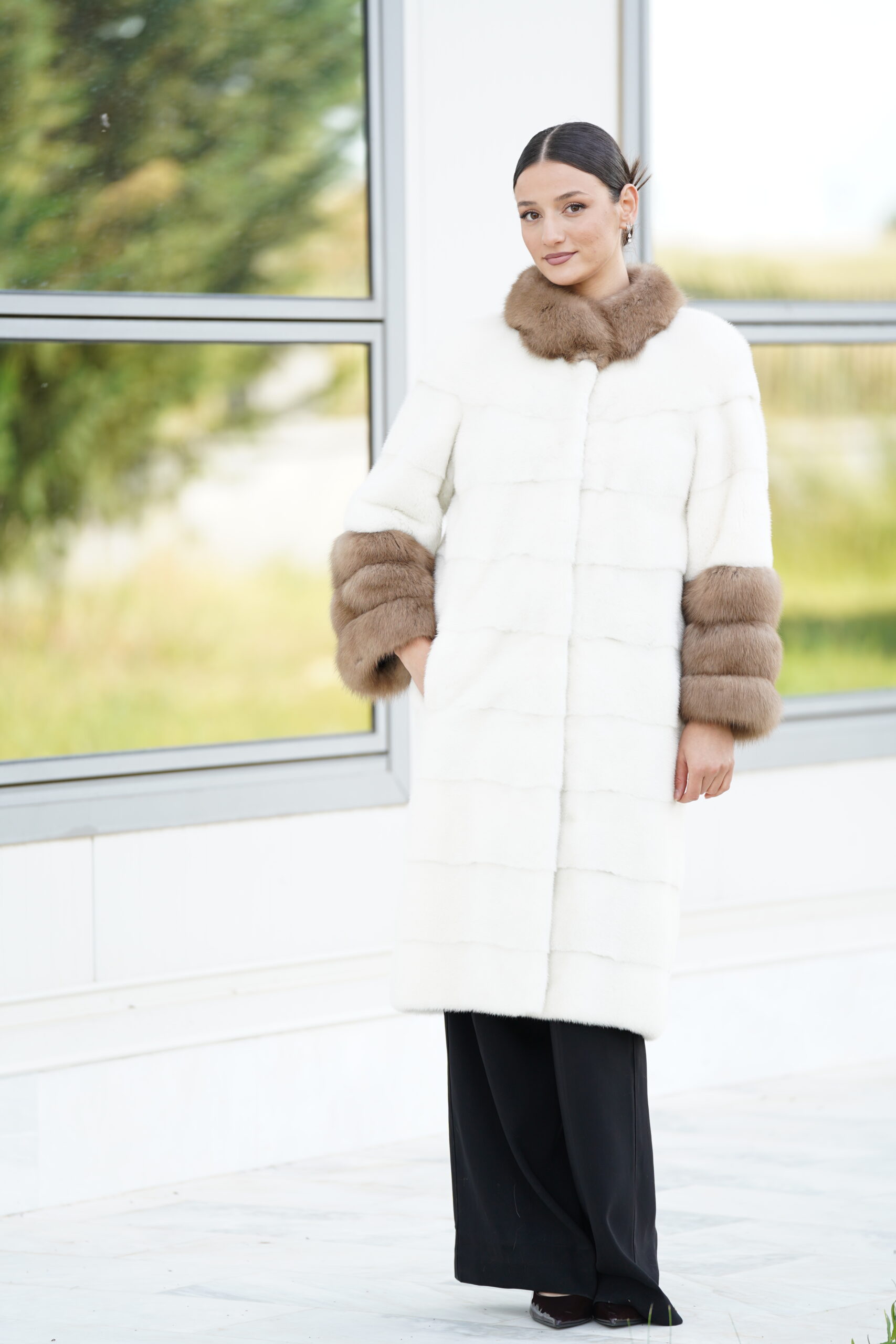 Elevate Your Winter Wardrobe with Real Mink Fur Coat with Baumarten Fur Trim, Women’s Elegant Outerwear - Image 4