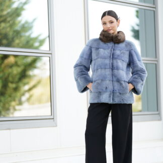 Elevate Your Winter Wardrobe with Real Mink Fur Coat with Sobol Fur, Women’s Elegant Outerwear