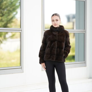 Elevate Your Winter Wardrobe with Real Mink Fur Coat with Sobol Fur, Women’s Elegant Outerwear