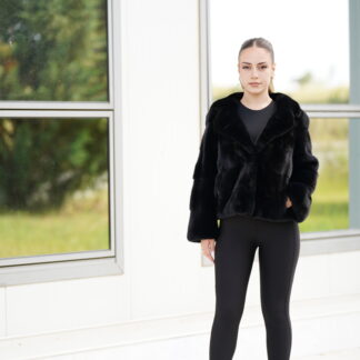 Elevate Your Winter Wardrobe with Real Mink Blue Black Fur Coat, Women’s Elegant Outerwear