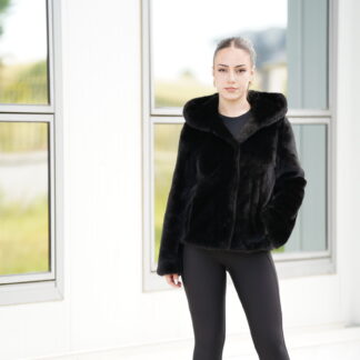 Elevate Your Winter Wardrobe with Real Mink Blackglama Fur Coat, Women’s Elegant Outerwear