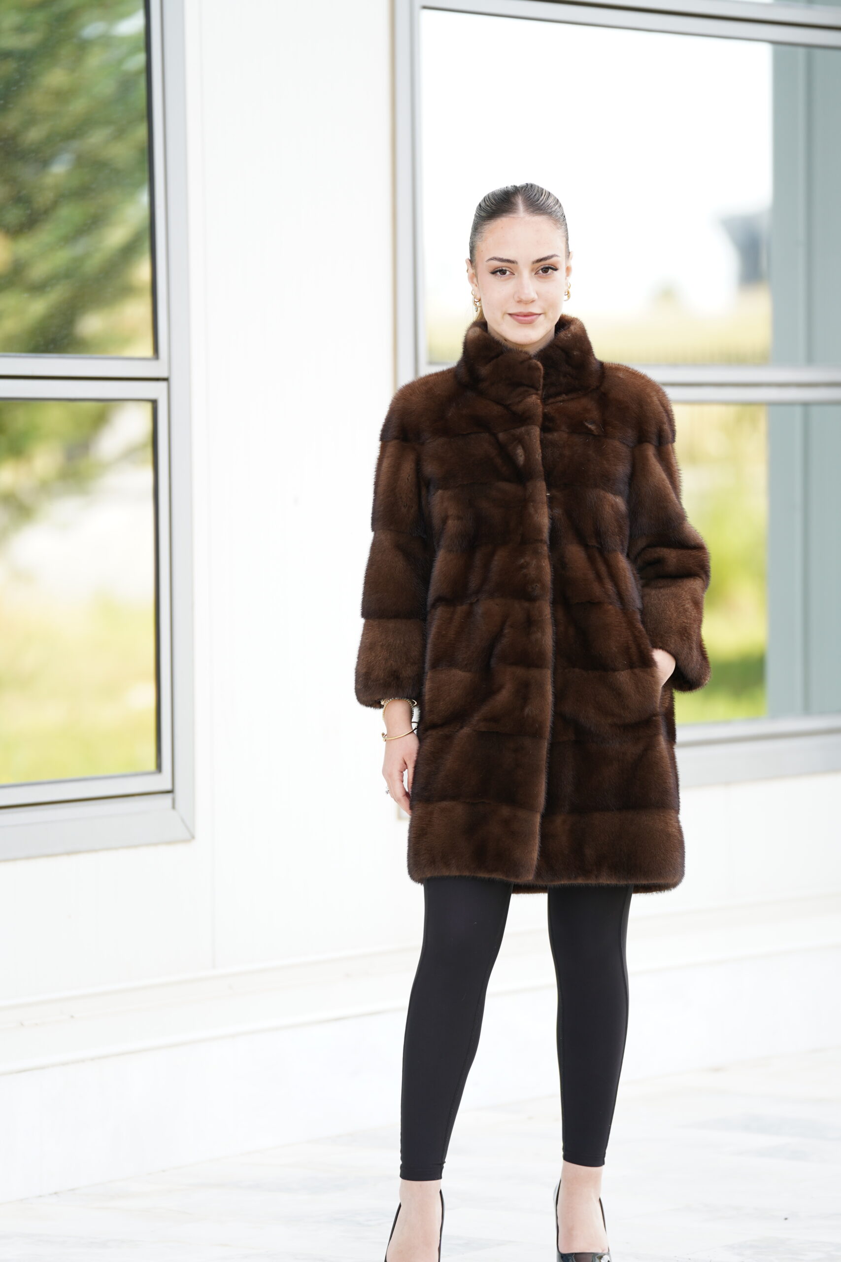 Elevate Your Winter Wardrobe with Real Mink Fur Coat, Women’s Elegant Outerwear - Image 3