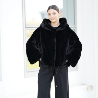 Elevate Your Winter Wardrobe with Real Mink Blackglama Fur Coat, Women’s Elegant Outerwear