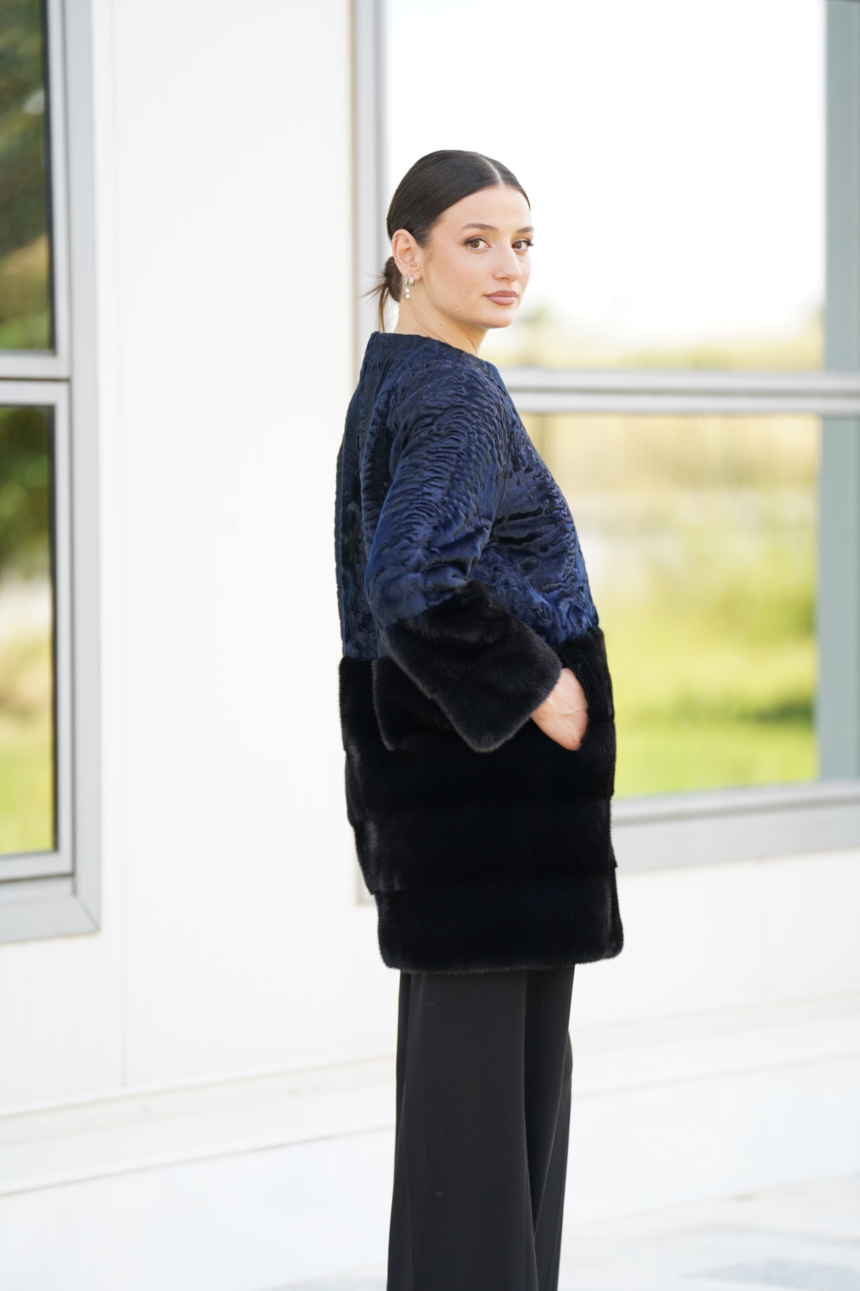 Elevate Your Winter Wardrobe with Real Swakara and Mink Fur Coat, Women’s Elegant Outerwear - Image 6