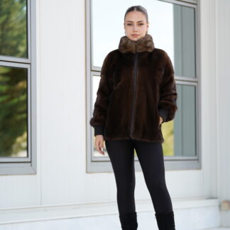 Elevate Your Winter Wardrobe with Real Mink Fur Coat with Sobol Fur, Women’s Elegant Outerwear