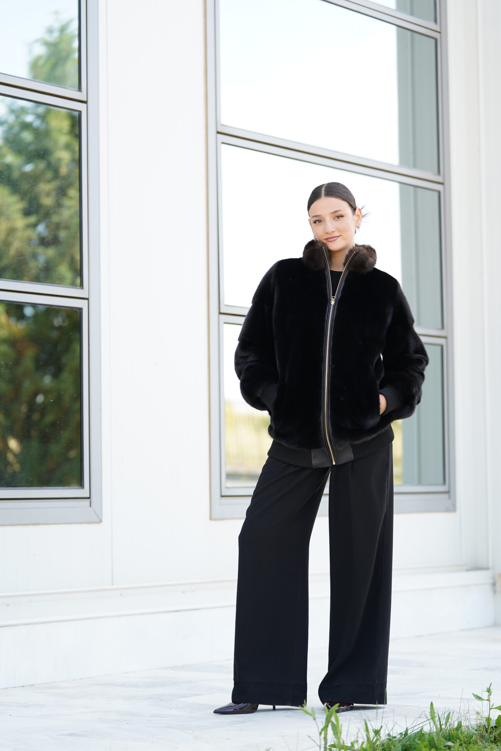 Elevate Your Winter Wardrobe with Real Mink Fur Coat with Sobol Fur, Women’s Elegant Outerwear