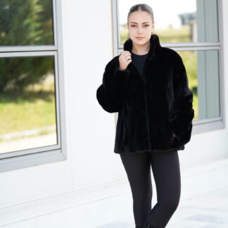 Elevate Your Winter Wardrobe with Real Mink Blackglama Fur Coat, Women’s Elegant Outerwear
