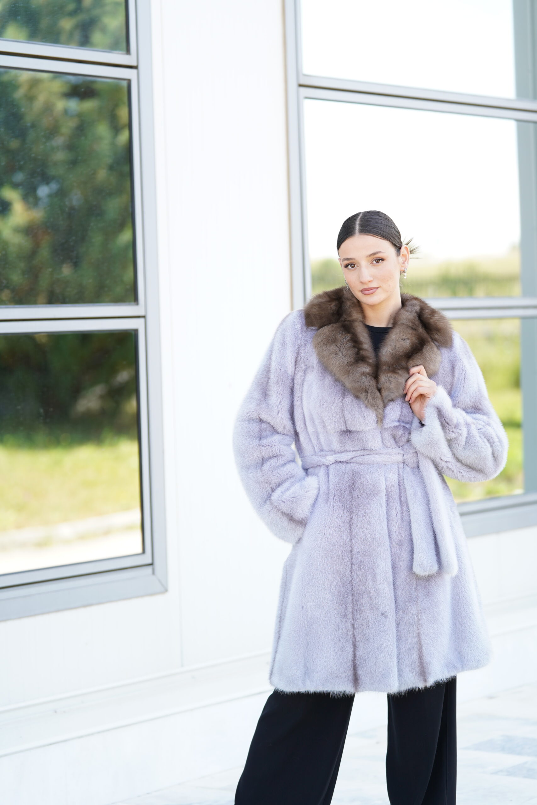 Elevate Your Winter Wardrobe with Real Mink Fur Coat with Sobol Fur, Women’s Elegant Outerwear - Image 4