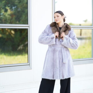 Elevate Your Winter Wardrobe with Real Mink Fur Coat with Sobol Fur, Women’s Elegant Outerwear