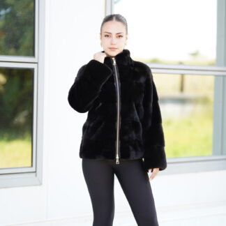Elevate Your Winter Wardrobe with Real Mink Blackglama Fur Coat, Women’s Elegant Outerwear