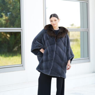 Elevate Your Winter Wardrobe with Real Mink Fur Coat with Sobol Fur, Women’s Elegant Outerwear