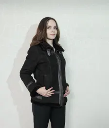 Elevate Your Winter Wardrobe with Real Sheepskin Fur Coat in dark brown color, Women’s Elegant Outerwear - Image 4
