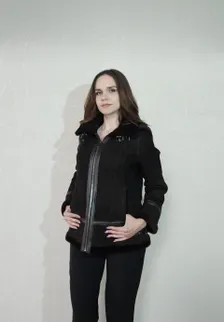 Elevate Your Winter Wardrobe with Real Sheepskin Fur Coat in dark brown color, Women’s Elegant Outerwear - Image 6