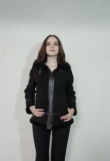 Elevate Your Winter Wardrobe with Real Sheepskin Fur Coat in dark brown color, Women’s Elegant Outerwear